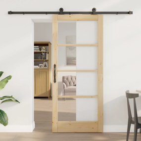vidaXL Ușa glisantă Manual ORKDAL Maro 86 x 198.5 cm Lemn și metal