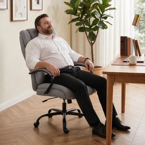 Vinsetto Scaun de birou ergonomic din material tip in, 220 kg, rotativ, reglabil pe înălțime, gri deschis | Aosom Romania