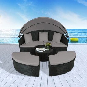Set multifuncțional de grădină 13 piese + sofa CATALINA 2023 - negru-gri
