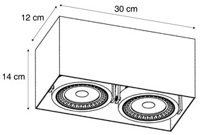 Spot modern negru montat la suprafață, incl. LED dimabil cu 2 lumini - Dionysos