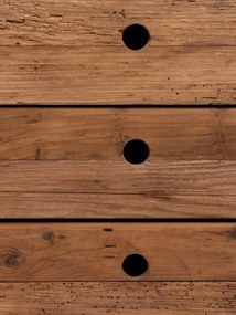 Comoda natur, din lemn de pin, cu 4 sertare, aspect rustic, Utah