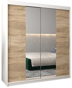 Dulap de haine 180 cm Toki 1 (alb mat + stejar sonoma). 1064918