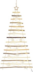 vidaXL Brad de Crăciun cu 80 LED natural 150 cm lemn masiv de frasin