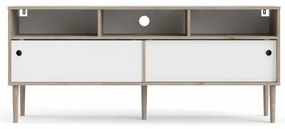 Comoda TV in decor de stejar Jackson Hickory Culoare alba, ELISEO