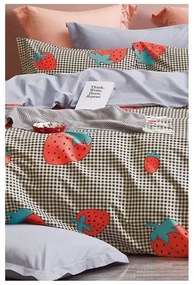 Lenjerie de pat din bumbac ranforcé pentru pat de o persoană/extinsă cu cearceaf inclus/cu 3 piese 160x220 cm Strawberry – Mila Home