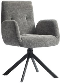 HOMCOM Fotoliu tapitat, fotoliu accente, design modern, rotativ, până la 120 kg, Gri închis | Aosom Romania