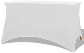 vidaXL Huse elastice pentru masă, 120 x 60,5 x 74 cm , alb, 2 buc.