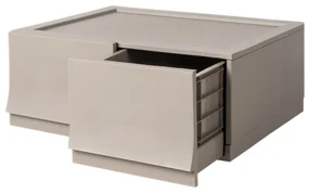Cutie de depozitare modulară Wave twin Wood fără roți 54,6 x 43,4 x 22 cm, Larg - 2 sertare