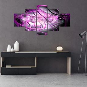 Tablou cu abstracție  frumoasă în violet (125x70 cm), în 40 de alte dimensiuni noi