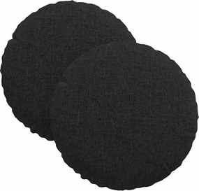 vidaXL Perne de Șezut 2 pcs Negru Ø30 x 13 cm țesătură