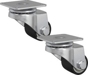 vidaXL Roată 2 pcs Argintiu 44,1 x 44,1 x 1,95 mm Nailon