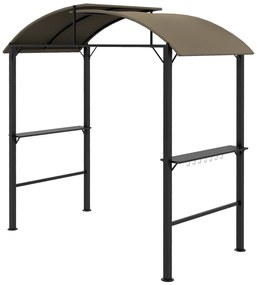Outsunny Pavilion Grătar, 2 Blaturi Laterale, Cârlige, Cadru din Oțel, 1,1 x 2,3m, Khaki | Aosom Romania