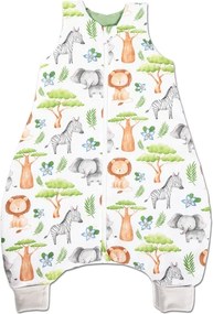 Sac de dormit de vara cu picioare 6-18 luni Kidizi Safari 0.5 tog, mansete transformabile in soseta