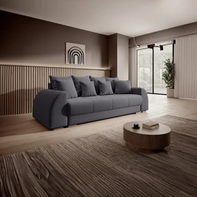 Canapea extensibilă dumonde cu ladă de depozitare si sezut confortabil din spuma high-density, Verona Graphite 260x100 cm