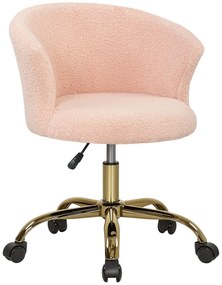 Vinsetto Fotoliu de birou, fotoliu ergonomic reglabil în înălțime, șezut rotativ, picior din oțel, roz | Aosom Romania