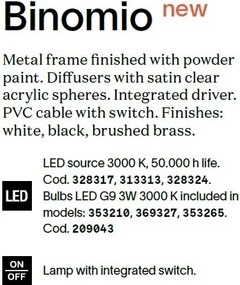 Lampa de podea moderna BINOMIO PT3 NERO