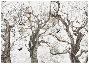 Tablou pe sticlă - Model de pădure, desen (70x50 cm)