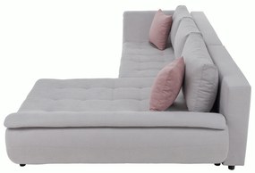 Set canapea, gri deschis / roz pudră, material textil, dreapta, BRATO