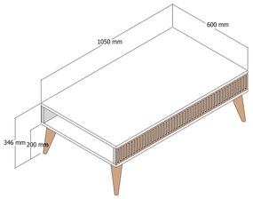 Măsuță de cafea Michelle (Nuc + Antracit). 1072956