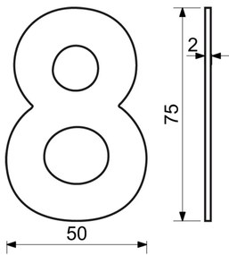 Numărul casei 8", RN.75L, negru"