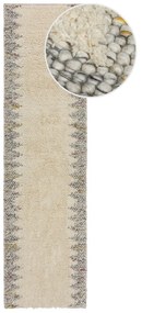 Covor tip traversă gri/crem țesut manual din amestesc de lână 60x230 cm Minerals Border – Flair Rugs