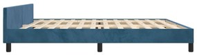 Cadru de pat cu tablie, albastru inchis, 200x200 cm, catifea Albastru inchis, 200 x 200 cm, Design simplu