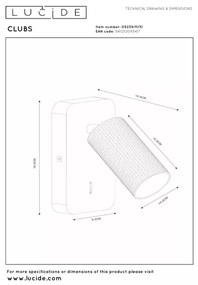 Lucide 09239/11/31 - Aplică spot de perete CLUBS 1xGU10/40W/230V albă