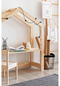 Birou tip căsuță din lemn de pin pentru copii Adeko Bran, 40 x 111 cm