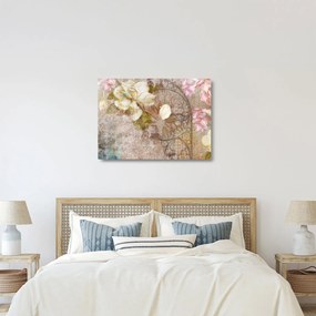Tablou pe sticlă - Ornament de flori (70x50 cm)
