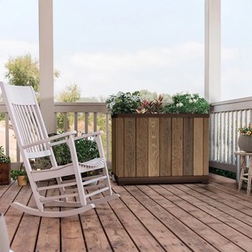 Cutie decorativă pentru flori din plastic, în relief, în formă de cărămidă, 100 L, nuc