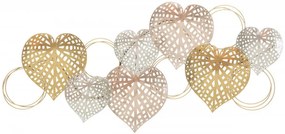 Panou decorativ multicolor din metal, 91x2,5x39,5 cm, Hearts Mauro Ferretti