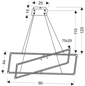 Lustră LED pe cablu KSEROS LED/45W/230V
