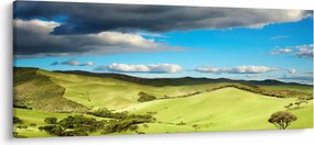 Tablou - Peisaj verde cu dealuri (120x50 cm)