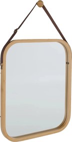 Oglinda LEMI 2, bambus natural, lemn de bambus lacuit, 45x2x45 cm