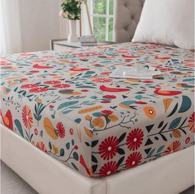 Cearsaf din microfibra RETRO BIRD colorat 90x200 cm