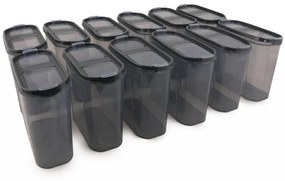 Set de Cutii pentru Depozitare, 12 Piese, Culoare Antracit, 964FRM1125