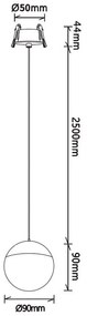 Pendul LED incastrabil design minimalist, KILDA alb MA-8435