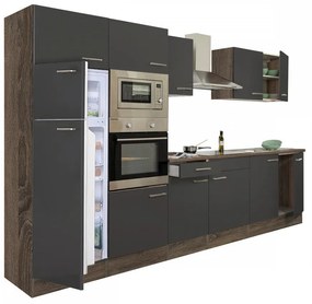 Mobilă de bucătărie Yorki 330, corp din stejar Yorki, cu față antracit satinat