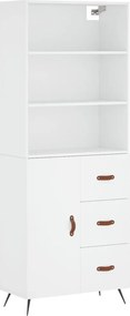 vidaXL Dulap înalt, alb, 69,5x34x180 cm, lemn compozit