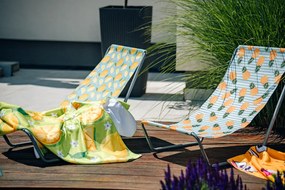 Set de 2 sezlonguri de plaja pliabile SAND PINEAPPLE, colorat