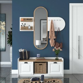 Set de hol Ema White and Walnut