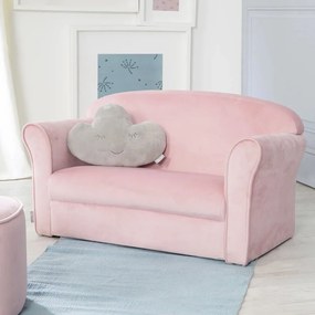 Canapea pentru copii roz-deschis cu tapițerie din catifea 78 cm Lil Sofa – Roba