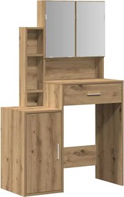vidaXL Masă de Machiaj Stejar Artizanal 80 x 35 x 132 cm Lemn compozit