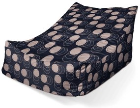 Sac de șezut Lounge cercuri și buline - pentru copii, bej / negru