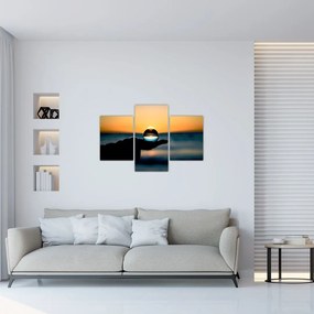 Tabloul cu bilă din sticlă în palmă (90x60 cm)