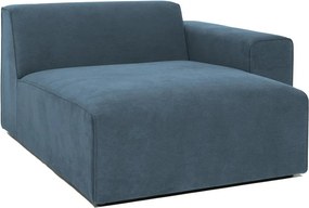 Modul pentru canapea albastru cu tapițerie din catifea reiată (cu colț pe partea dreaptă) Sting – Scandic