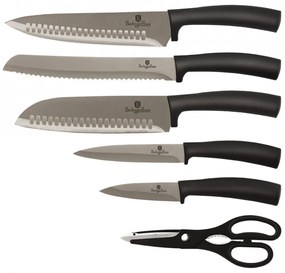 Set cutite otel inoxidabil (7 piese) cu acoperire titaniu Carbon Metallic Line Berlinger Haus BH 2403