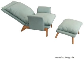 Fotoliu reclinabil cu taburet Culoare Mentol / Natural ZANDER