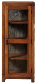 Vitrina din lemn reciclat si sticla, cu usa, aspect rustic, Marcel