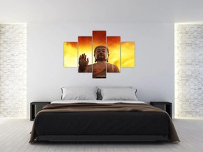 Tablou - Buddha cu fundal roșu și galben (150x105 cm)